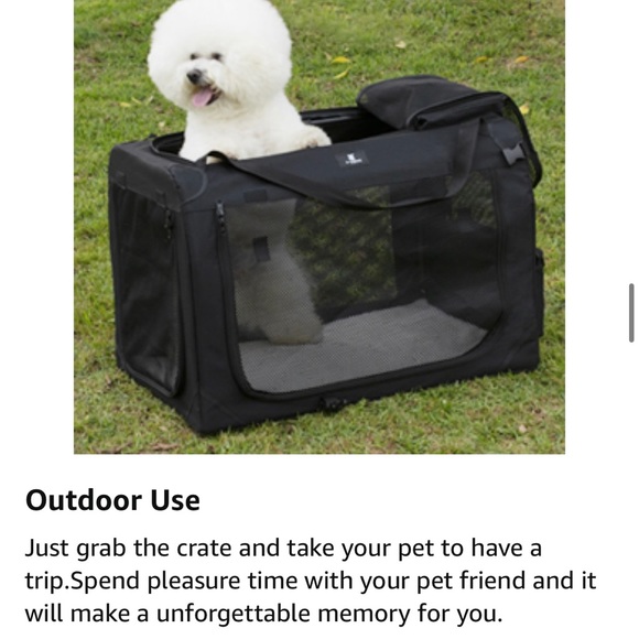 NEW 3Door 24” Indoor/Outdoor Folding Soft Pet Crate - Picture 12 of 16